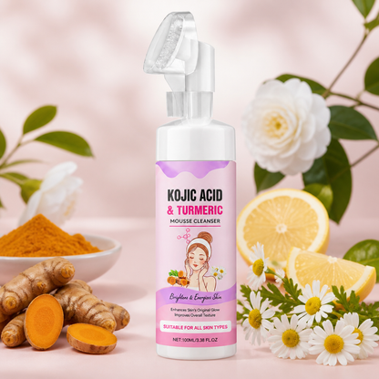 Brightening & Exfoliating Facial Mousse Cleanser with Turmeric & Kojic Acid