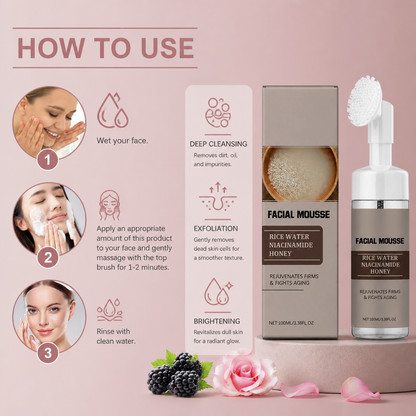 Brightening Facial Mousse – Gentle Deep Clean & Smooth Skin