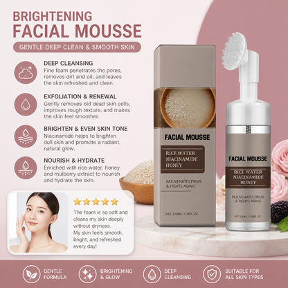 Brightening Facial Mousse – Gentle Deep Clean & Smooth Skin