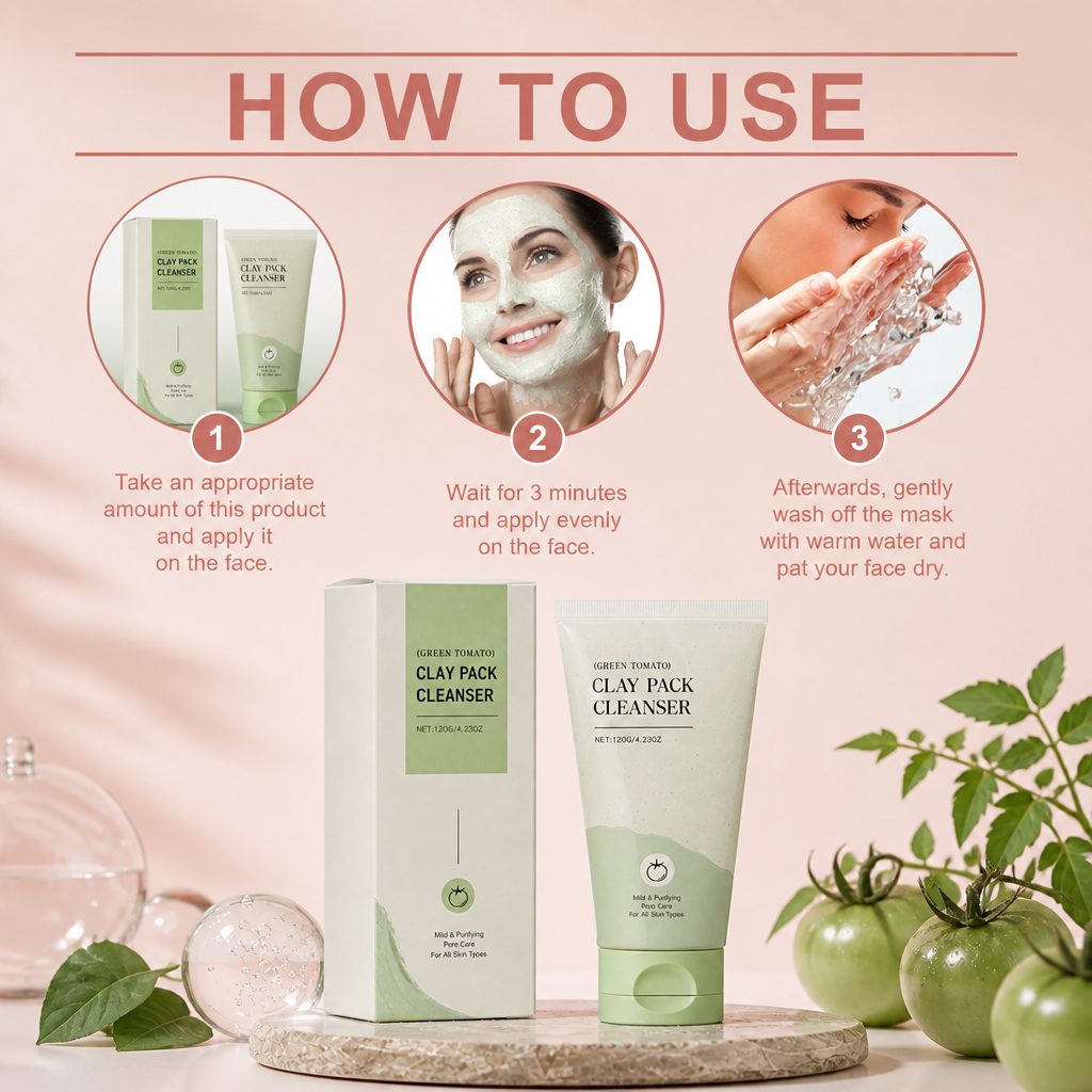 Green Tomato Clay Pack Cleanser – Deep-Cleansing & Refreshing Skin