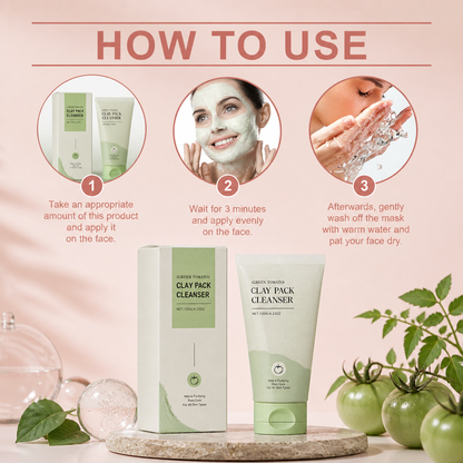 Green Tomato Clay Pack Cleanser – Deep-Cleansing & Refreshing Skin
