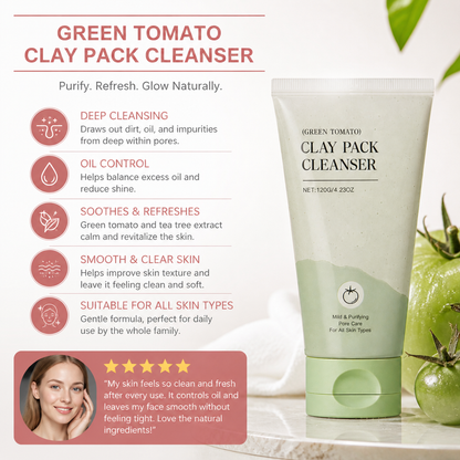 Green Tomato Clay Pack Cleanser – Deep-Cleansing & Refreshing Skin