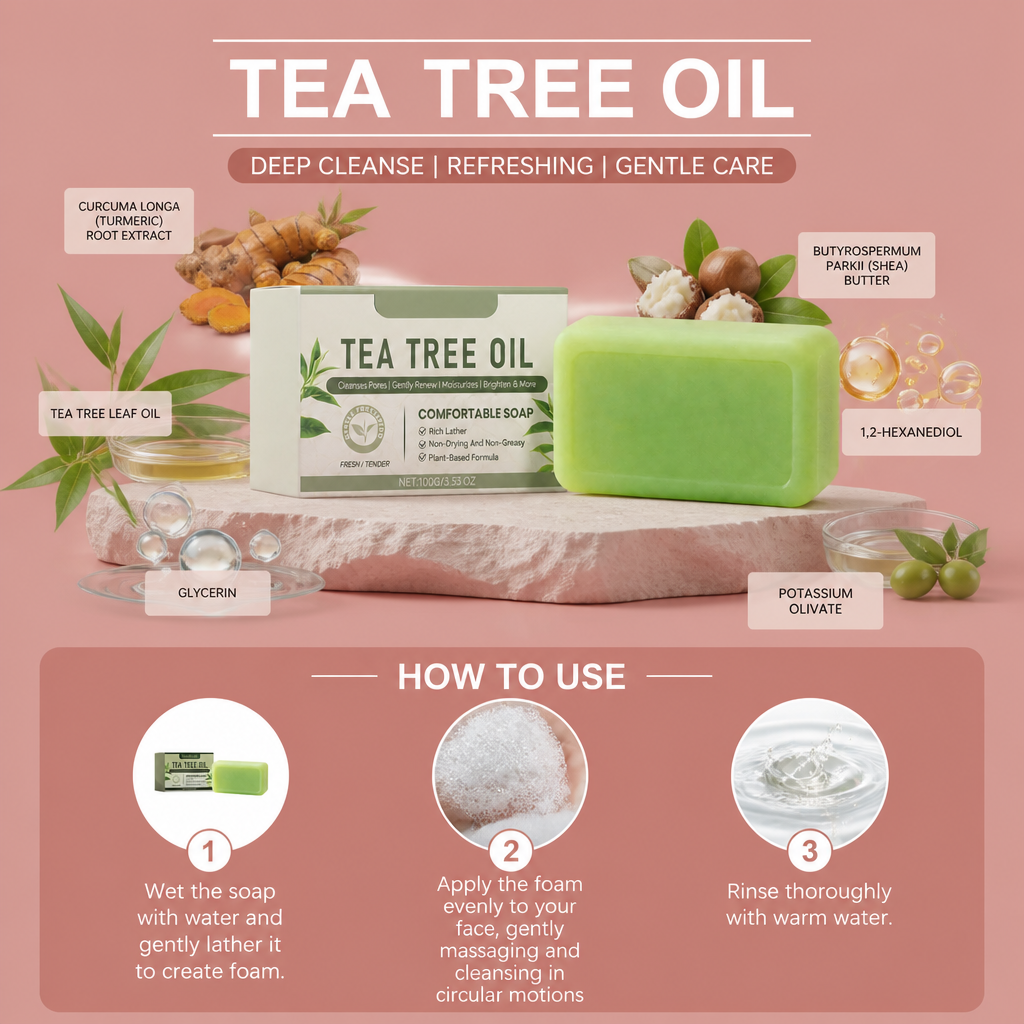 Tea Tree Cleansing Bar – Gentle Formula for Fresh, Balanced Skin