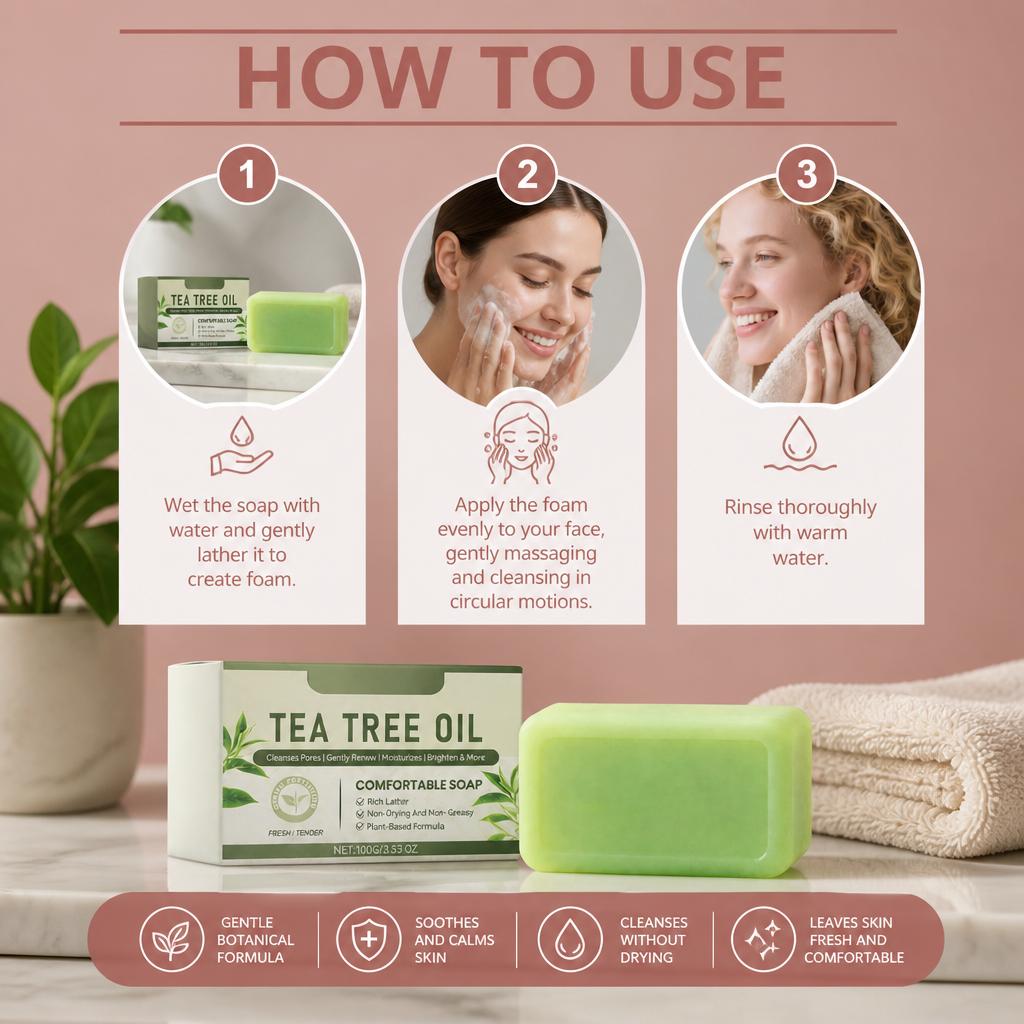Tea Tree Cleansing Bar – Gentle Formula for Fresh, Balanced Skin