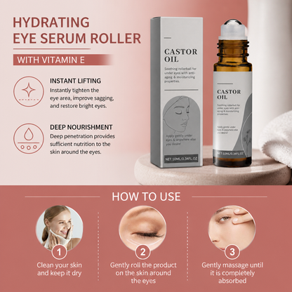Hydrating Eye Serum Roller with Vitamin E for Smooth, Refreshed Skin