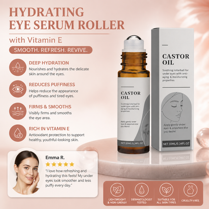 Hydrating Eye Serum Roller with Vitamin E for Smooth, Refreshed Skin
