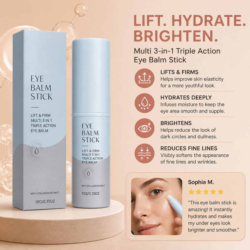 Collagen & Hyaluronic Acid Eye Balm Stick for Firm, Hydrated Skin