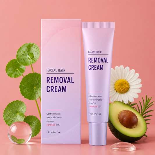 Gentle Facial Hair Removal Cream with Nourishing Skin Care Formula