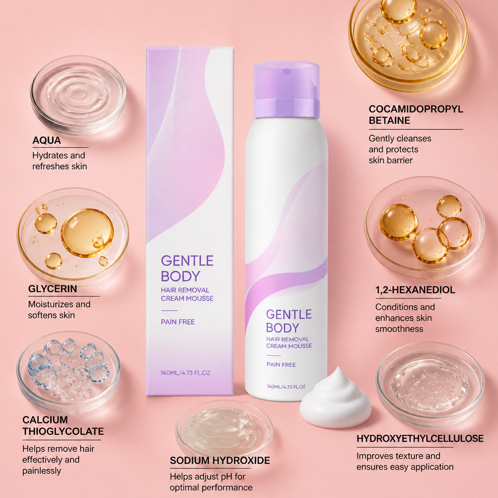 Gentle Body Hair Removal Mousse for Smooth Hydrated Skin