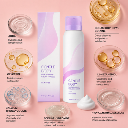 Gentle Body Hair Removal Mousse for Smooth Hydrated Skin