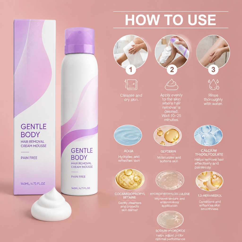 Gentle Body Hair Removal Mousse for Smooth Hydrated Skin