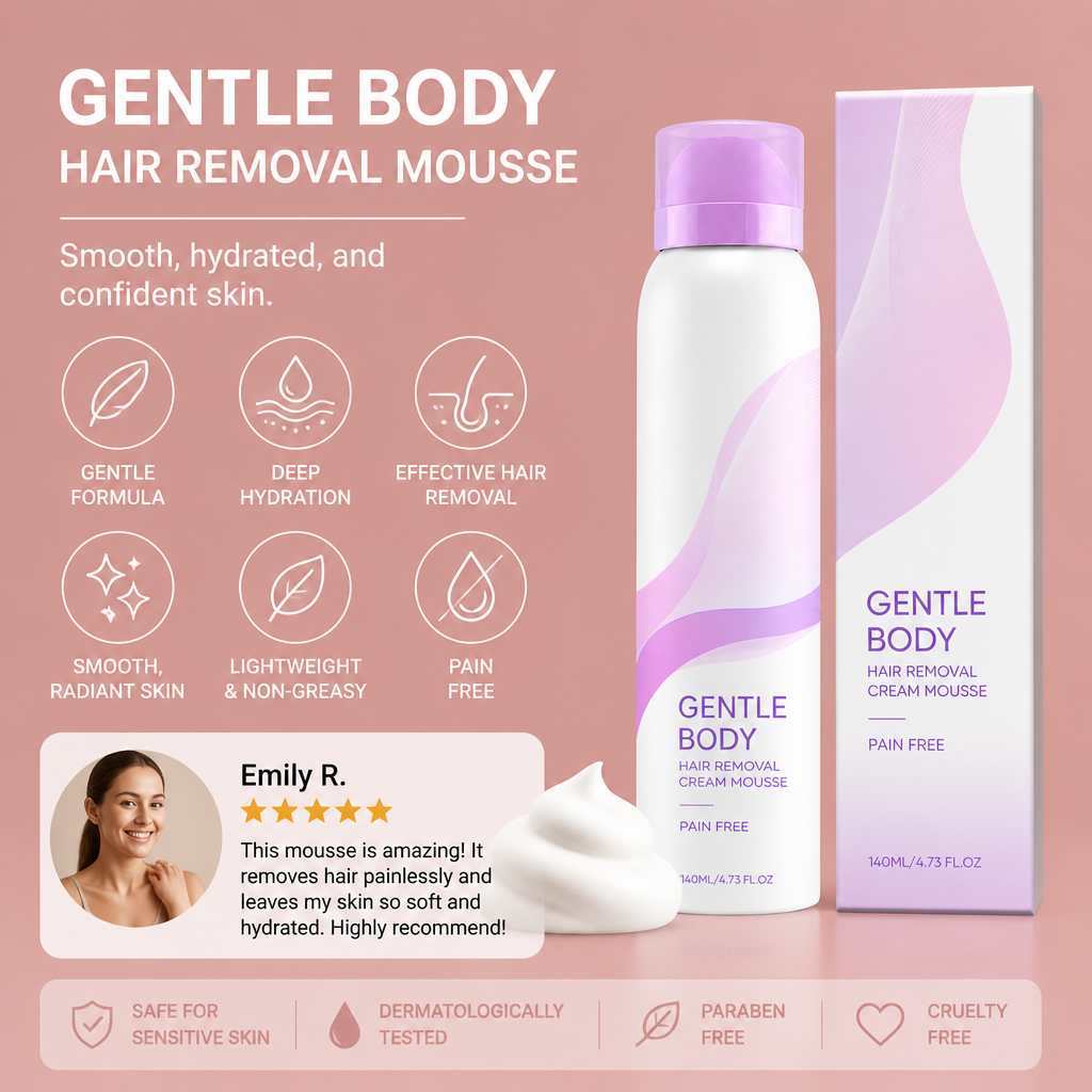 Gentle Body Hair Removal Mousse for Smooth Hydrated Skin