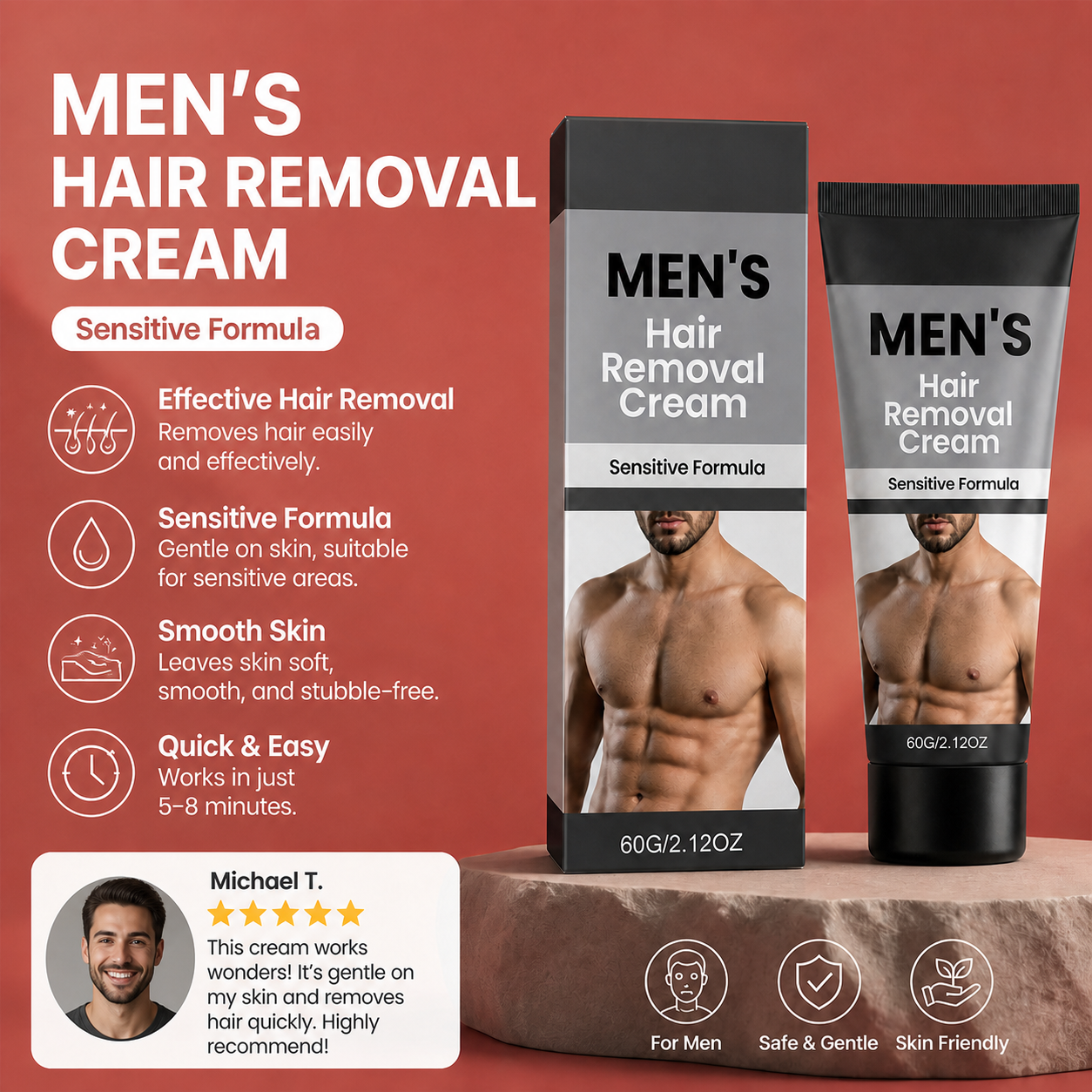 Gentle Men’s Hair Removal Cream for Easy Grooming