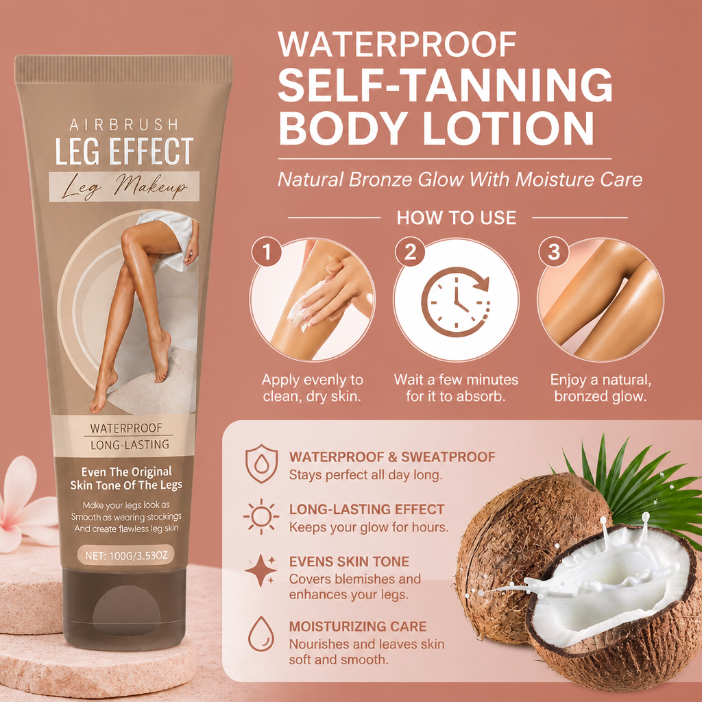 Waterproof Self-Tanning Body Lotion – Natural Bronze Glow With Moisture Care