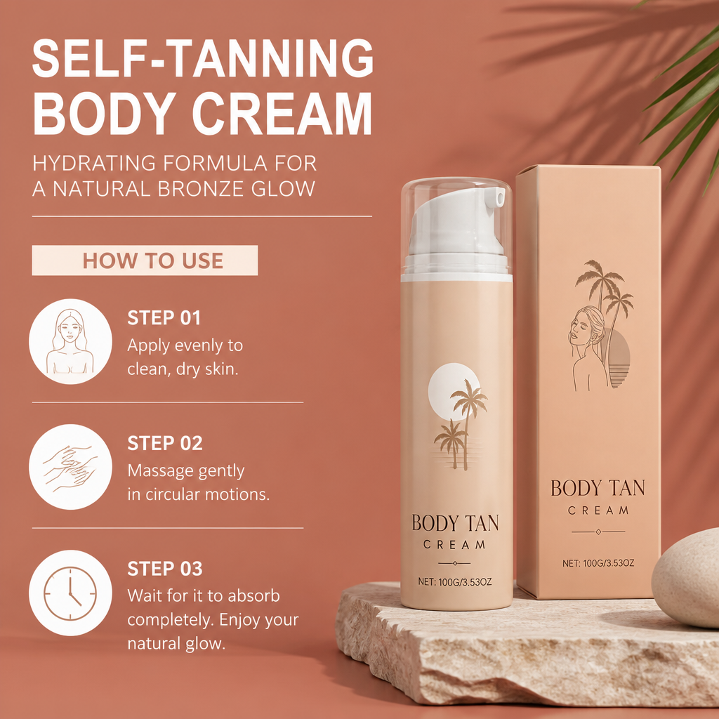 Self-Tanning Body Cream – Hydrating Formula For A Natural Bronze Glow