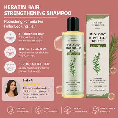 Keratin Hair Strengthening Shampoo – Nourishing Formula For Fuller Looking Hair