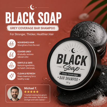 Black Nourishing Hair Soap Bar – Gentle Cleansing & Scalp Care Formula