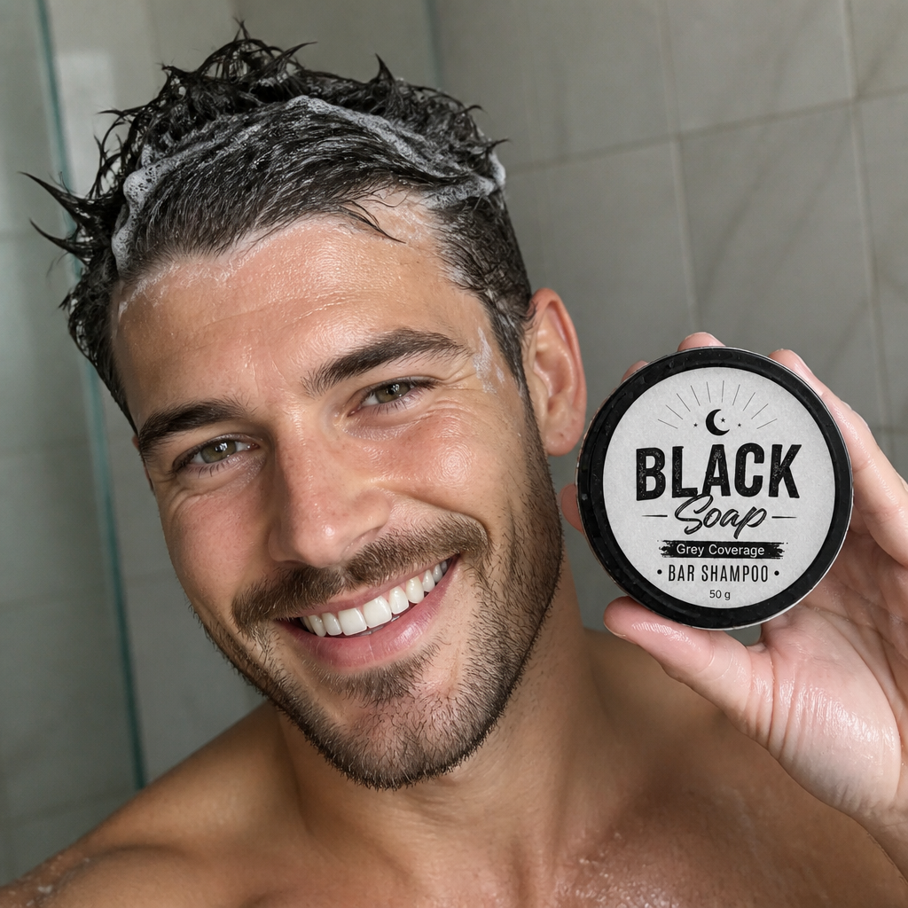 Black Nourishing Hair Soap Bar – Gentle Cleansing & Scalp Care Formula