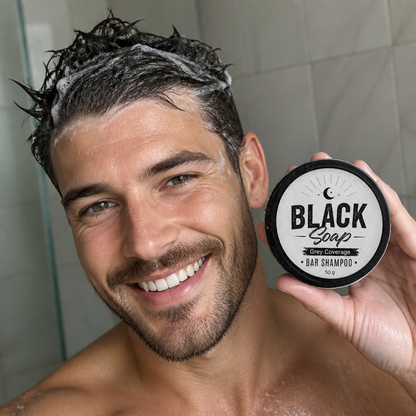 Black Nourishing Hair Soap Bar – Gentle Cleansing & Scalp Care Formula