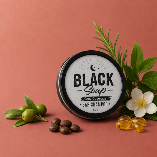 Black Nourishing Hair Soap Bar – Gentle Cleansing & Scalp Care Formula