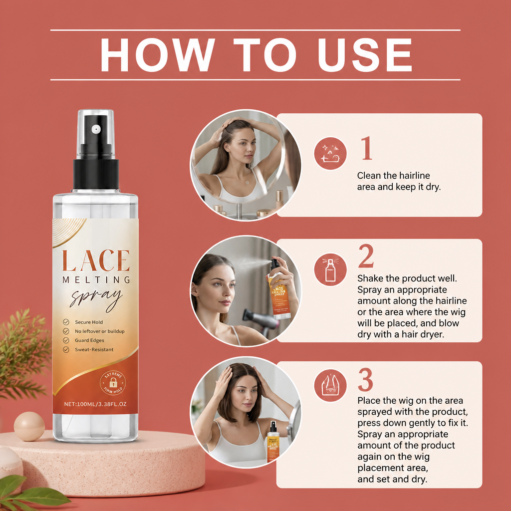 Lace Melting Spray – Strong Hold Formula For Natural Wig Styling