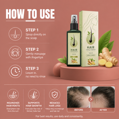 Ginger Hair Growth Spray – Nourishing Formula For Fuller Looking Hair