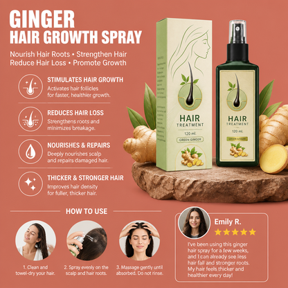 Ginger Hair Growth Spray – Nourishing Formula For Fuller Looking Hair