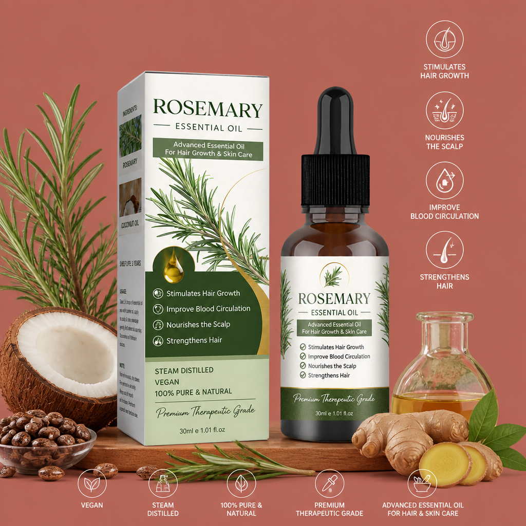 Rosemary & Ginger Hair Care Oil – Nourishing Formula For Stronger-Looking Hair
