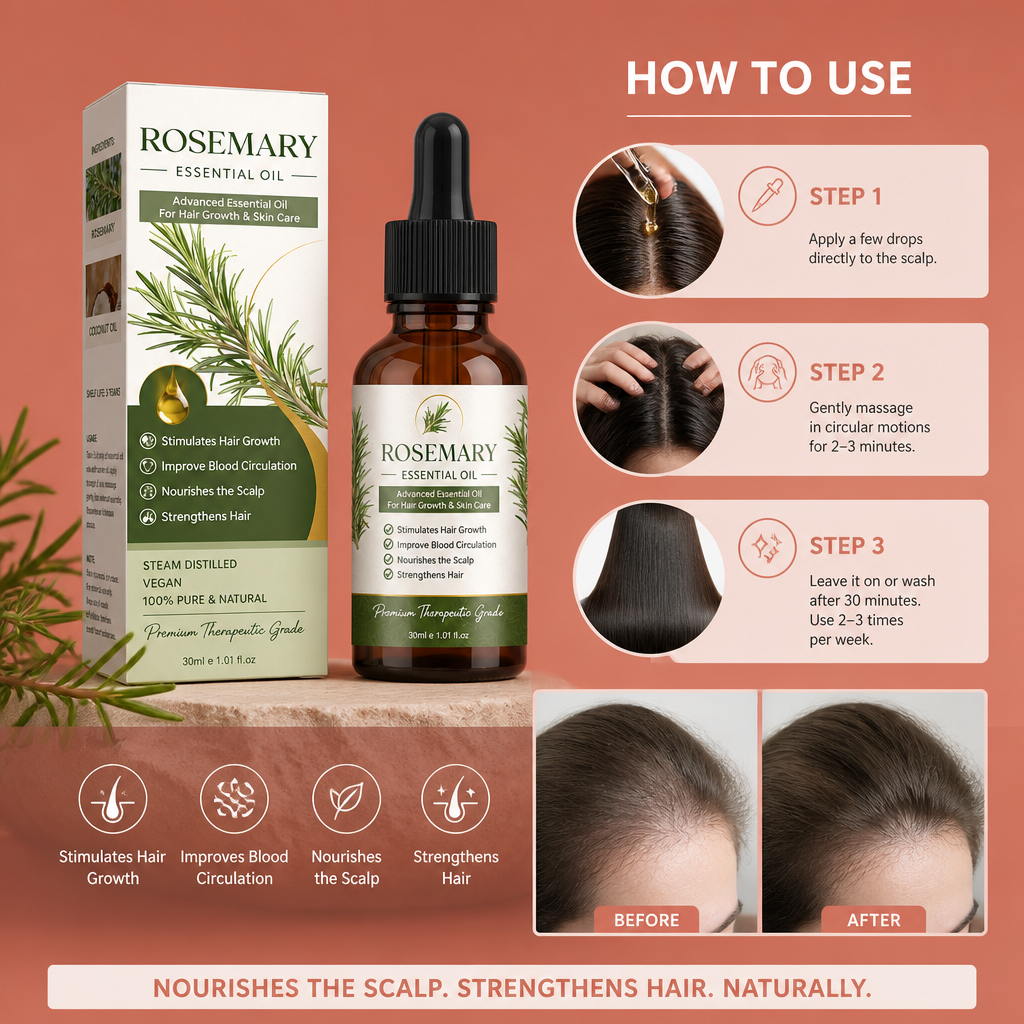 Rosemary & Ginger Hair Care Oil – Nourishing Formula For Stronger-Looking Hair