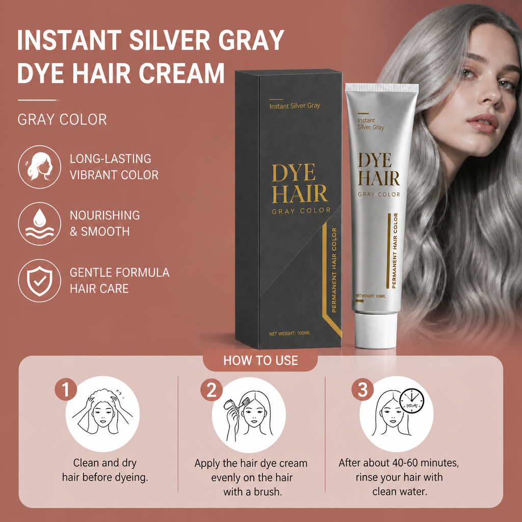 Silver Blonde Hair Dye Cream – Long-Lasting Cool Tone Color Treatment