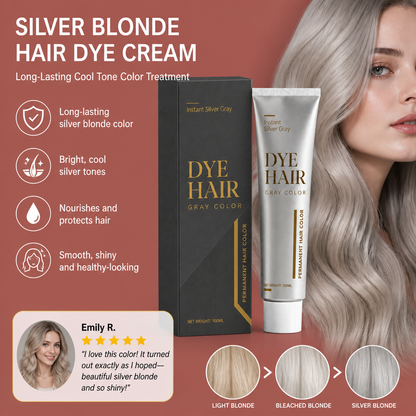 Silver Blonde Hair Dye Cream – Long-Lasting Cool Tone Color Treatment