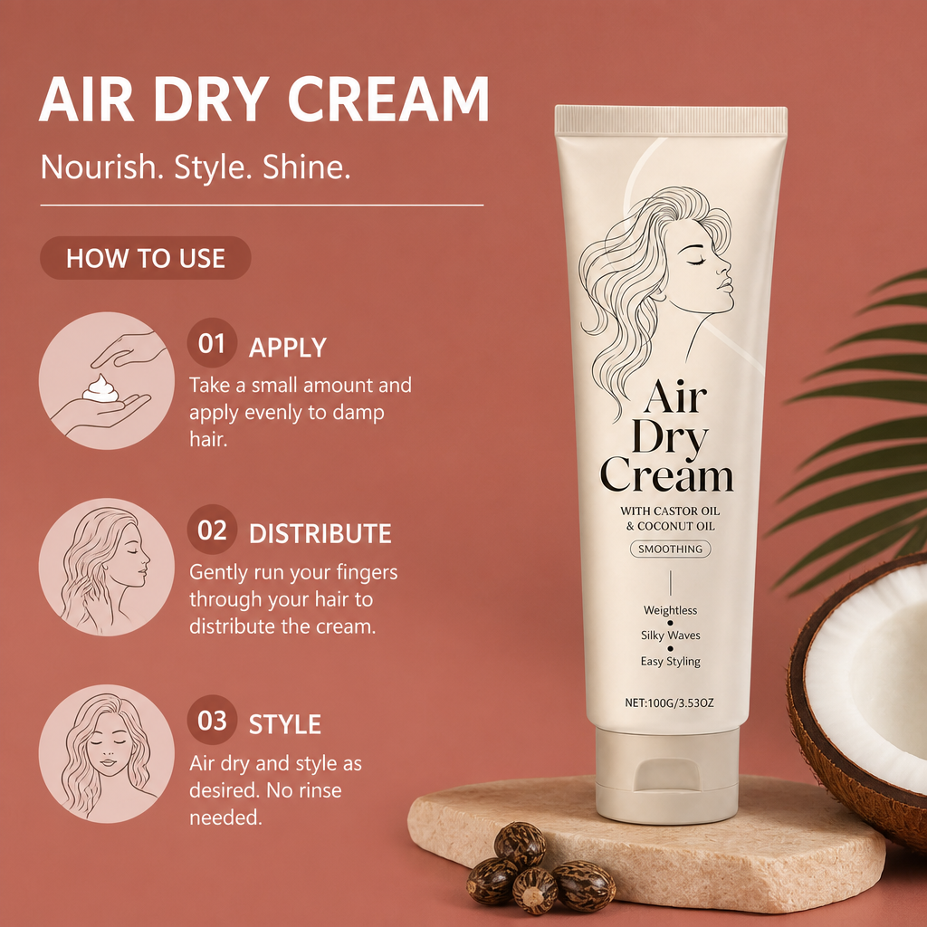 Air Dry Hair Cream – Lightweight Nourishing Styling For Soft Waves