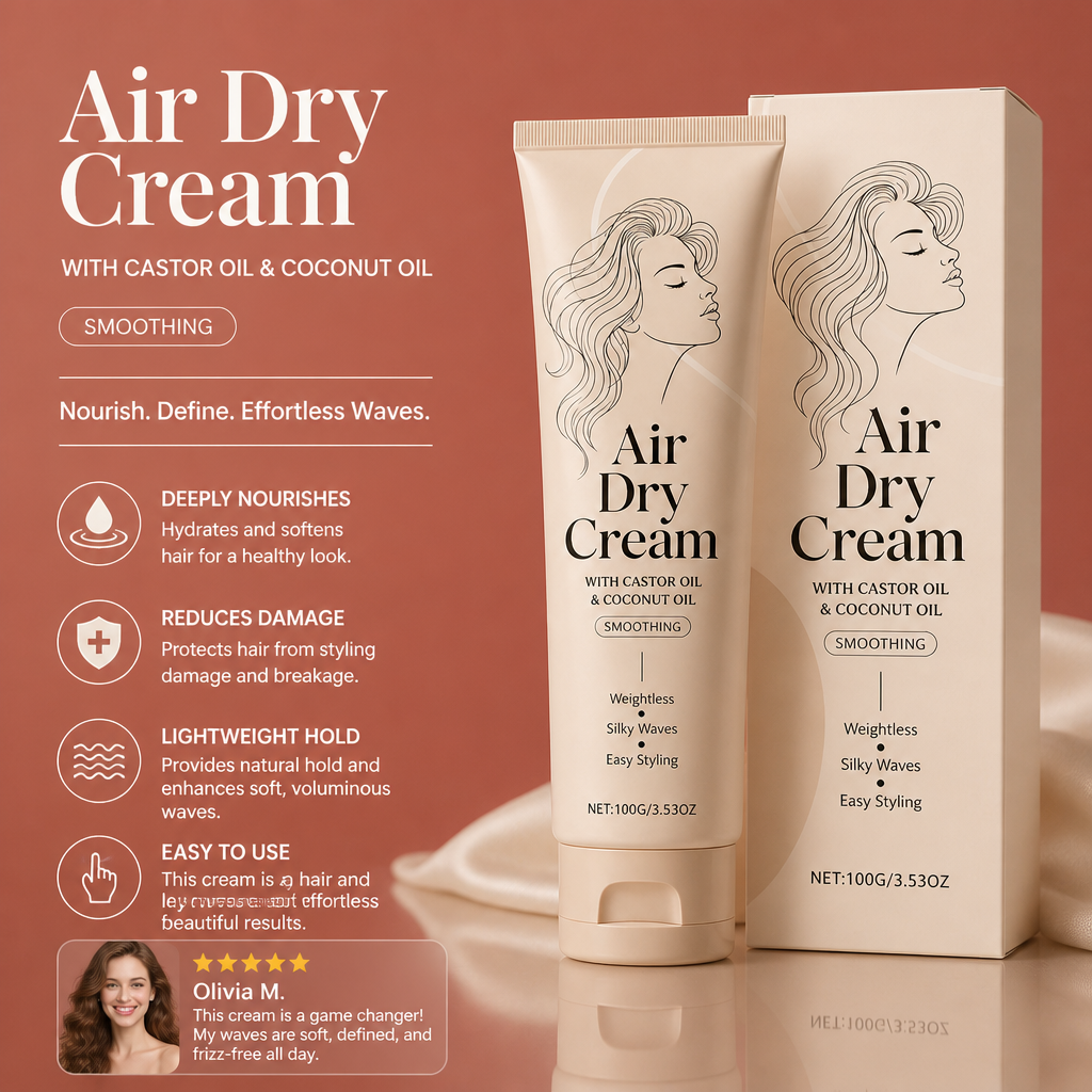 Air Dry Hair Cream – Lightweight Nourishing Styling For Soft Waves
