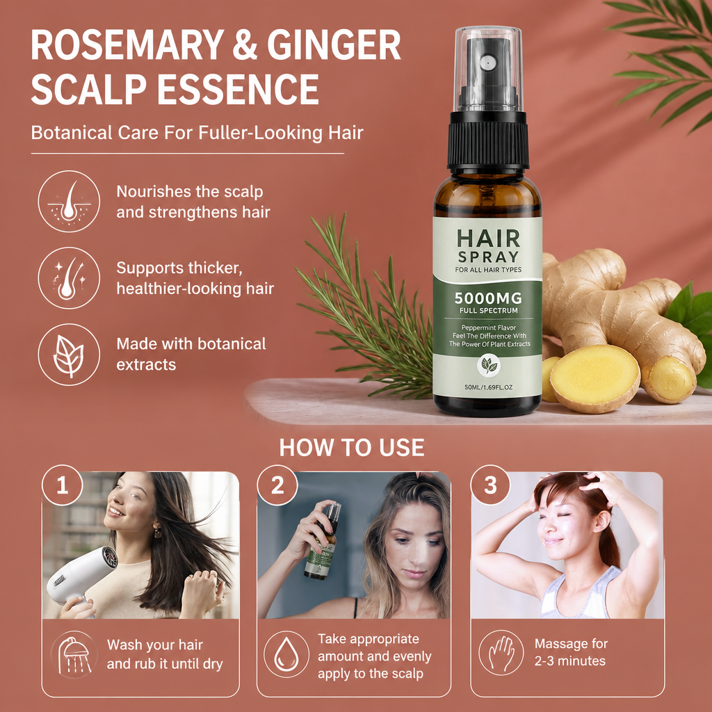 Rosemary & Ginger Scalp Essence – Botanical Care For Fuller-Looking Hair