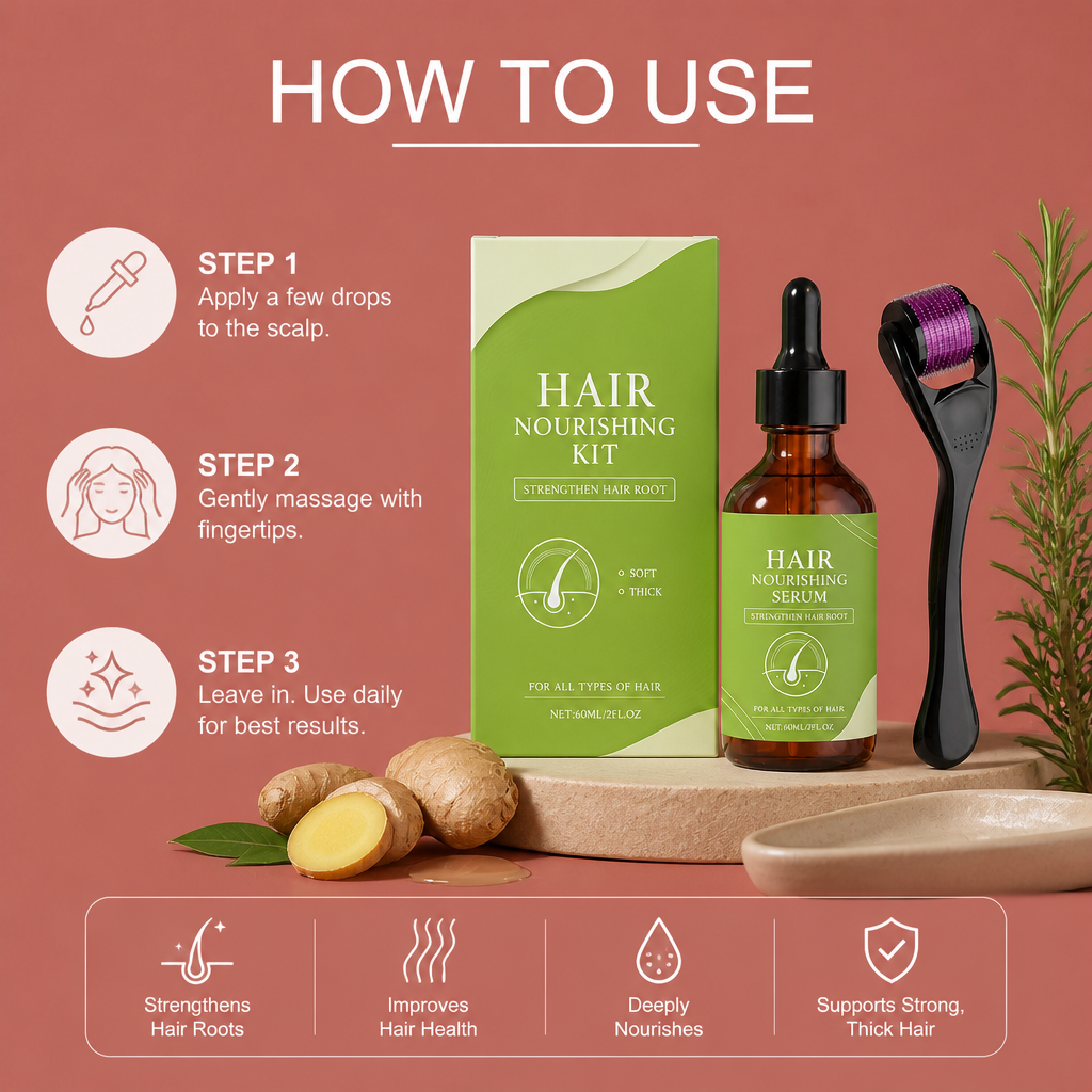 Ginger & Rosemary Hair Nourishing Serum – Botanical Scalp Care Formula