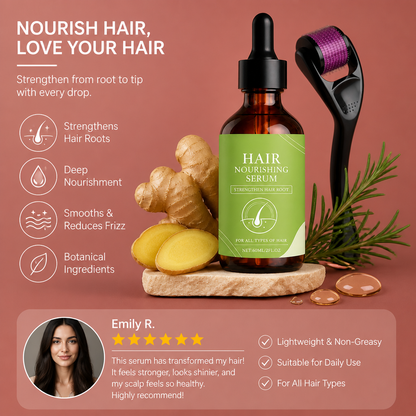 Ginger & Rosemary Hair Nourishing Serum – Botanical Scalp Care Formula