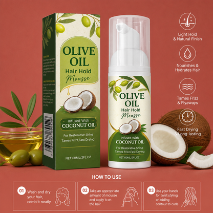 Olive Oil Hair Hold Mousse – Lightweight Styling And Nourishing Formula