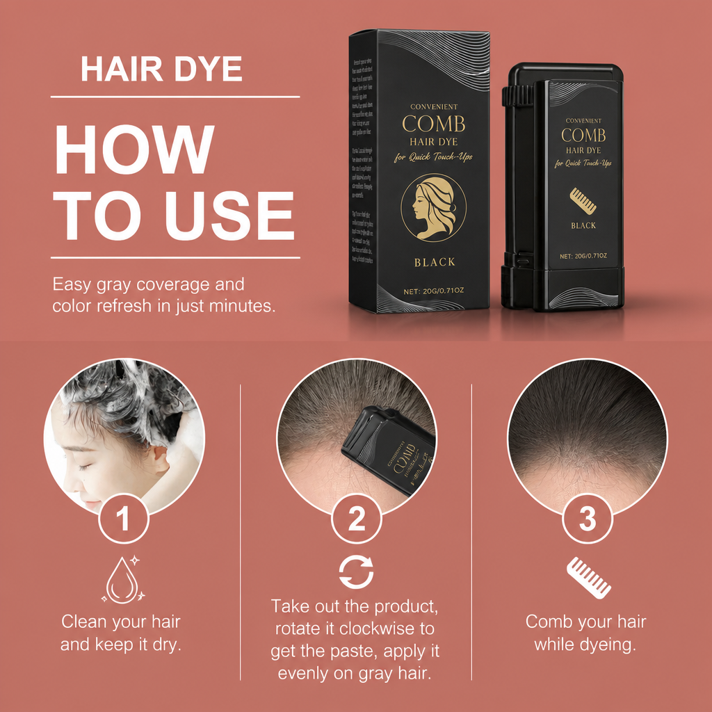 Instant Hair Root Touch-Up Dye Stick – Easy Gray Coverage And Color Refresh