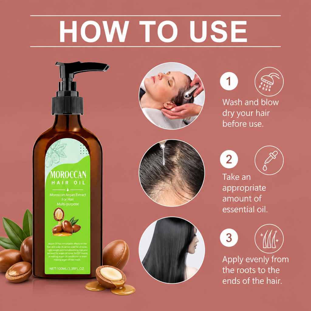 Moroccan Hair Oil For Nourished And Smooth Looking Hair