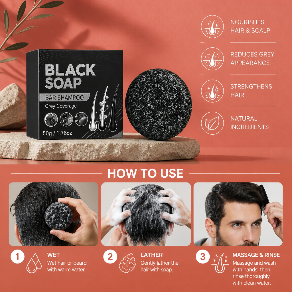Black Soap Shampoo Bar For Nourished Hair And Scalp Care