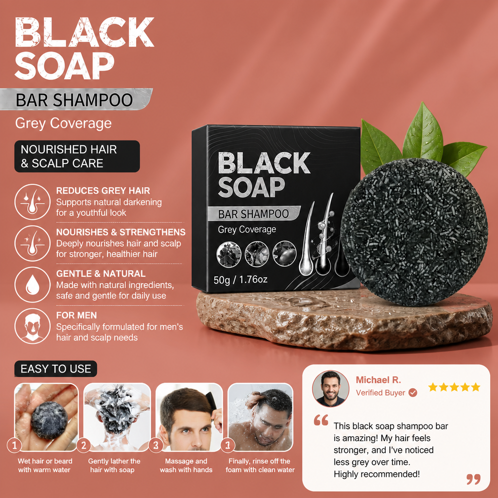 Black Soap Shampoo Bar For Nourished Hair And Scalp Care