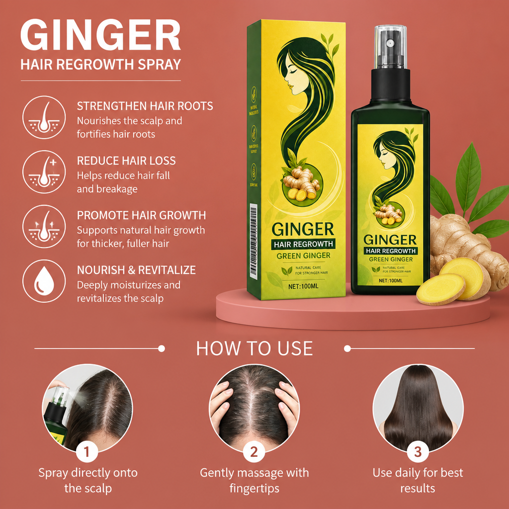 Ginger Hair Care Spray – Nourishing Formula For Fuller Looking Hair