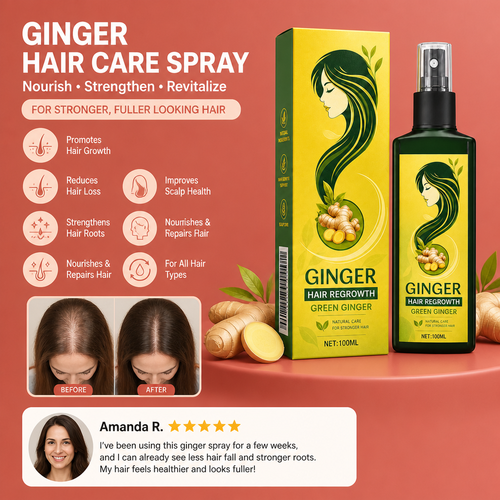 Ginger Hair Care Spray – Nourishing Formula For Fuller Looking Hair