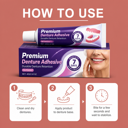 Premium Denture Adhesive – Strong Hold for Comfortable Denture Wear
