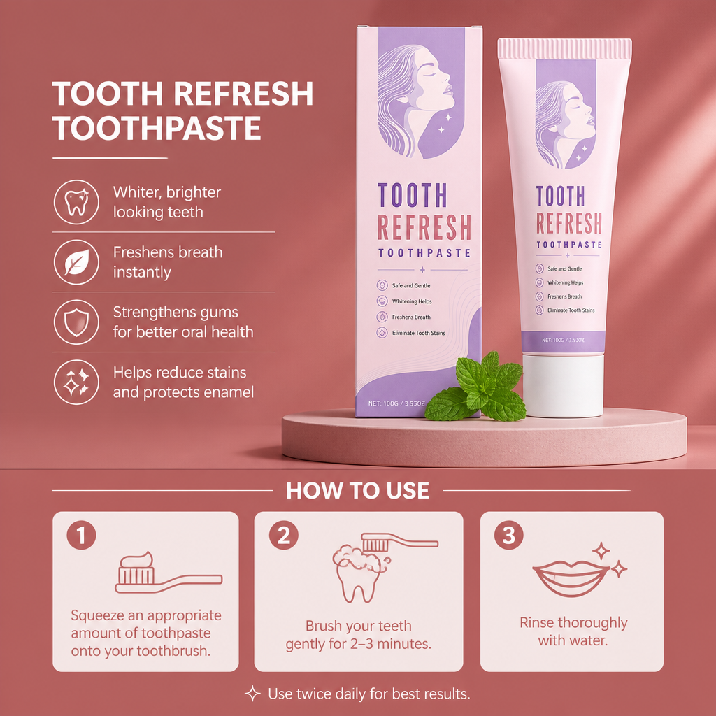 Refreshing Whitening Toothpaste – For A Brighter Smile & Fresh Breath