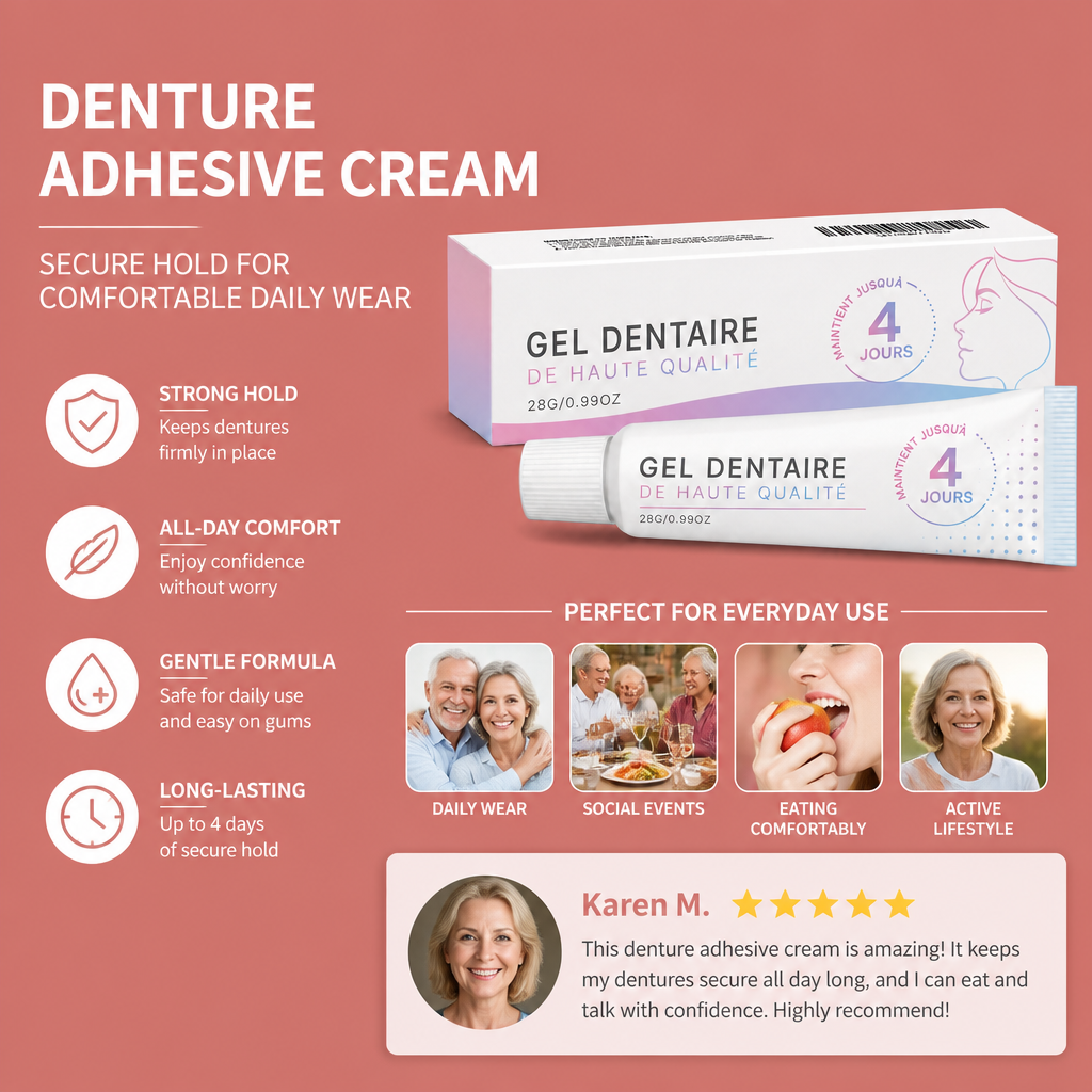 Denture Adhesive Cream – Secure Hold For Comfortable Daily Wear