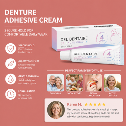 Denture Adhesive Cream – Secure Hold For Comfortable Daily Wear