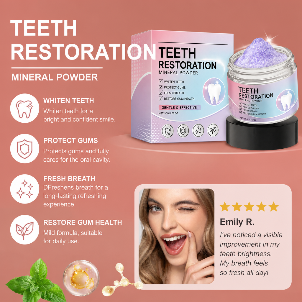 Mineral Teeth Whitening Powder – Gentle Daily Oral Care Formula