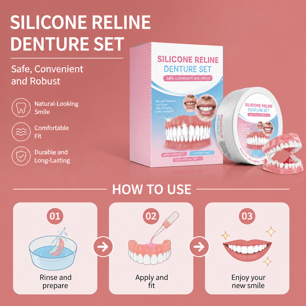 Silicone Flexible Denture Set – Comfortable Natural-Looking Smile Solution
