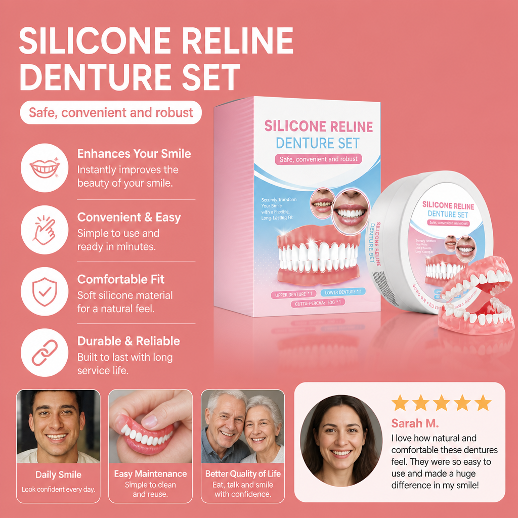 Silicone Flexible Denture Set – Comfortable Natural-Looking Smile Solution